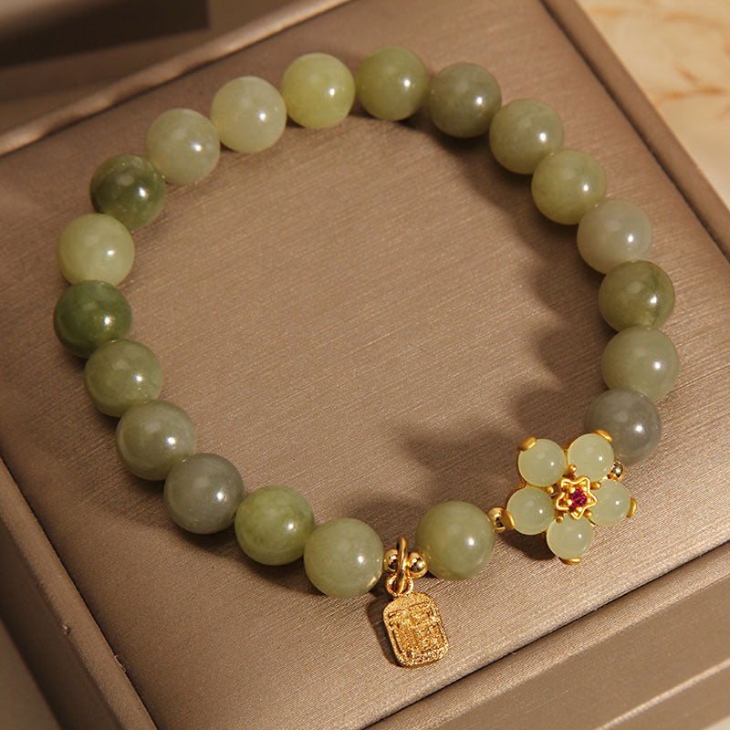 Buddha Stones Groene jade bloem Fu karakter Armband - image 9