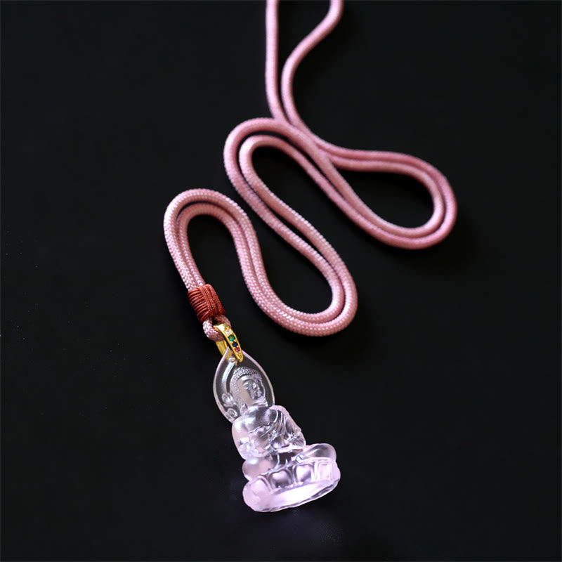 Buddha Stones Blauwe Tathagata Boeddha Geneeskunde Boeddha Liuli Crystal Serenity Amulet Ketting hanger - image 20