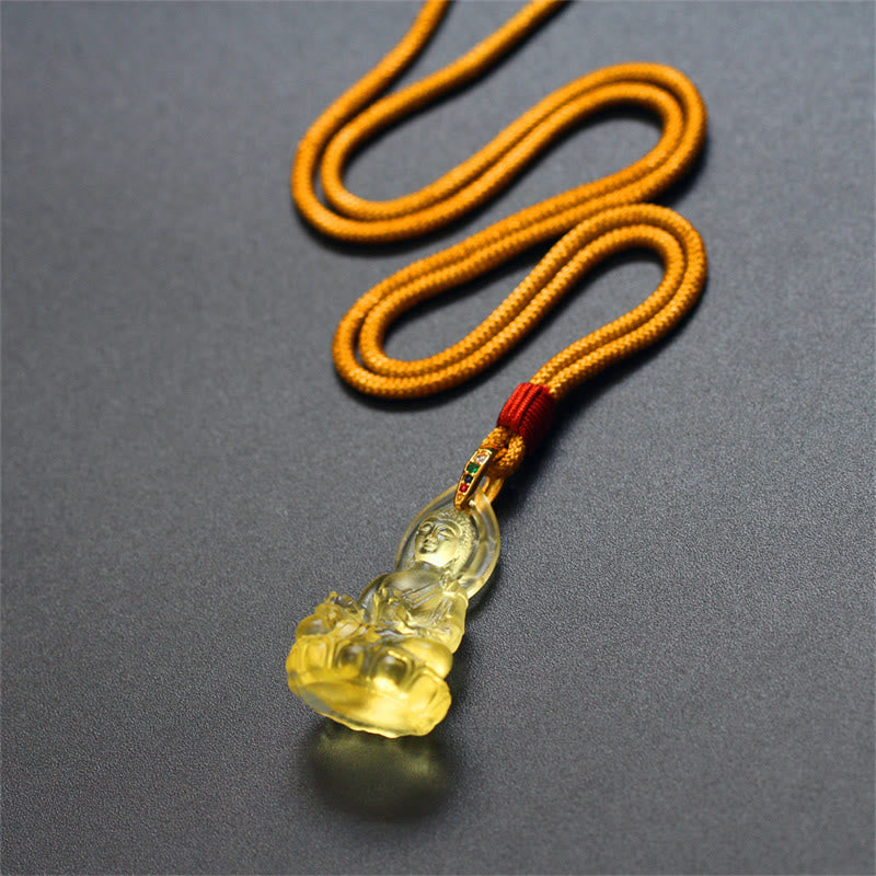 Buddha Stones Blauwe Tathagata Boeddha Geneeskunde Boeddha Liuli Crystal Serenity Amulet Ketting hanger - image 24
