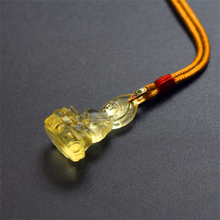 Buddha Stones Blauwe Tathagata Boeddha Geneeskunde Boeddha Liuli Crystal Serenity Amulet Ketting hanger - image 22