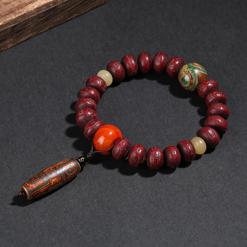 Buddha Stones Tibetaanse Bodhizaad Dzi-kraal Dansende Leeuw Armband Pols Mala - image 1