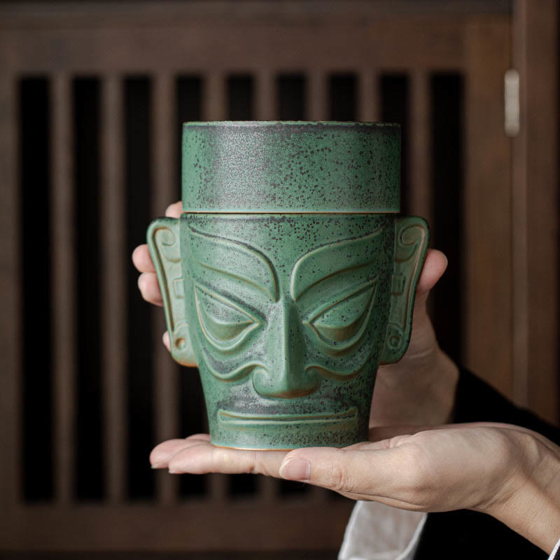Buddha Stones Bronzen relikwieën uit de bronstijd: Sanxingdui-masker, Three Star Mound keramische Wierook voor helende doeleinden. - image 1