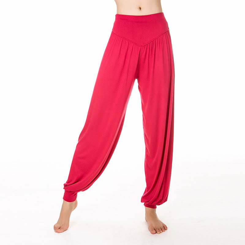 Buddha Stones Effenkleurige Lang harembroek voor yoga en dans - Karmozijnrood - US14, UK/AU18, EU46 (3XL) - image 5