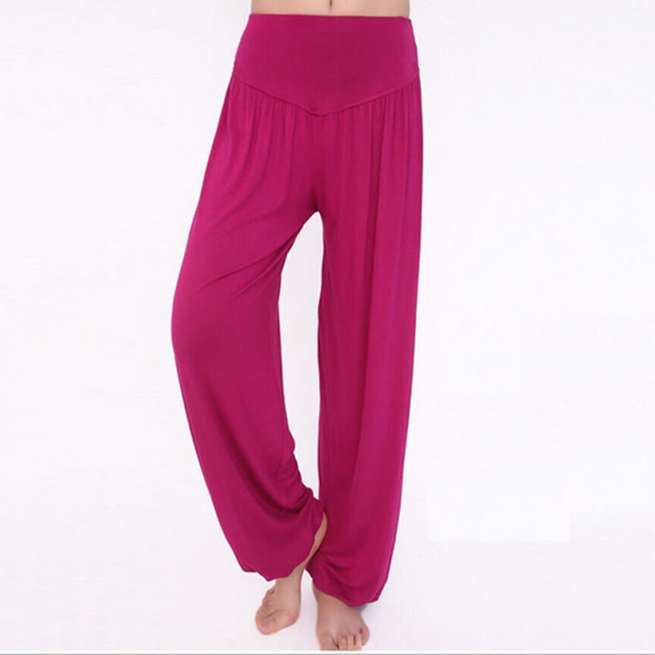 Buddha Stones Effenkleurige Lang harembroek voor yoga en dans - Middenvioletrood - US14, UK/AU18, EU46 (3XL) - image 51