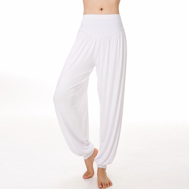 Buddha Stones Effenkleurige Lang harembroek voor yoga en dans - Wit - US14, UK/AU18, EU46 (3XL) - image 45
