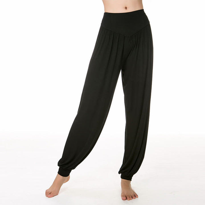 Buddha Stones Effenkleurige Lang harembroek voor yoga en dans - Zwart - US14, UK/AU18, EU46 (3XL) - image 21