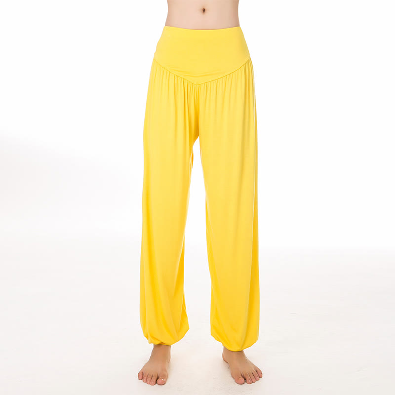 Buddha Stones Effenkleurige Lang harembroek voor yoga en dans - Geel - US14, UK/AU18, EU46 (3XL) - image 47