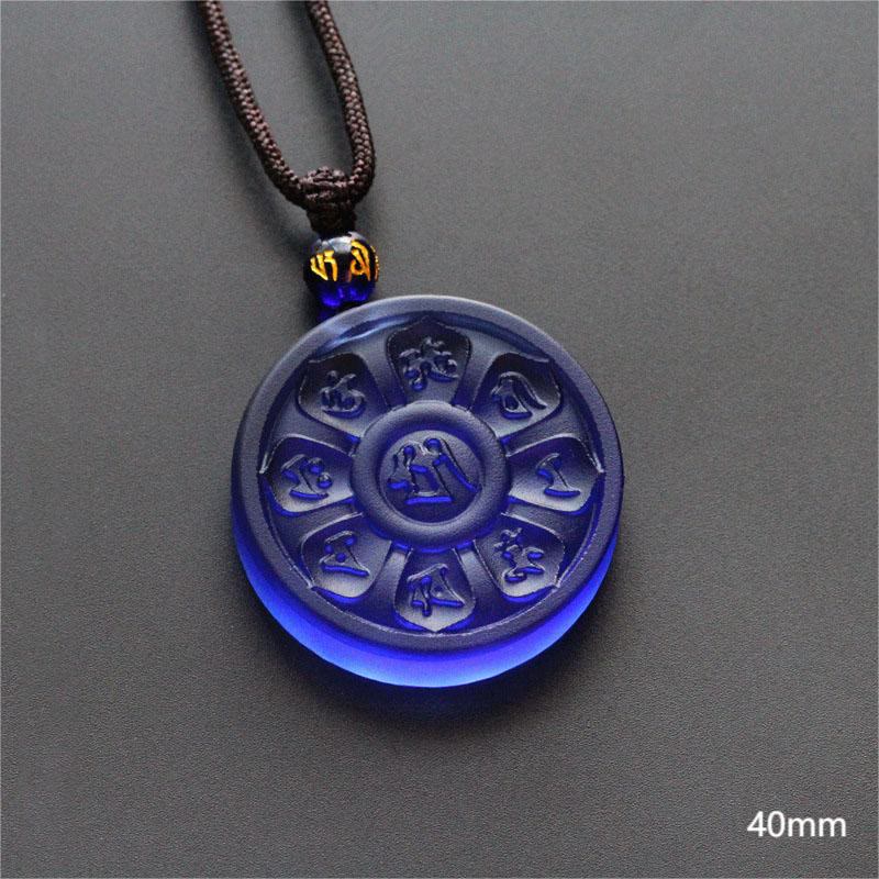 Buddha Stones Liuli Manjusri Lotus Ketting - Blauw ( Lengte van de Ketting : 45 cm) - image 0