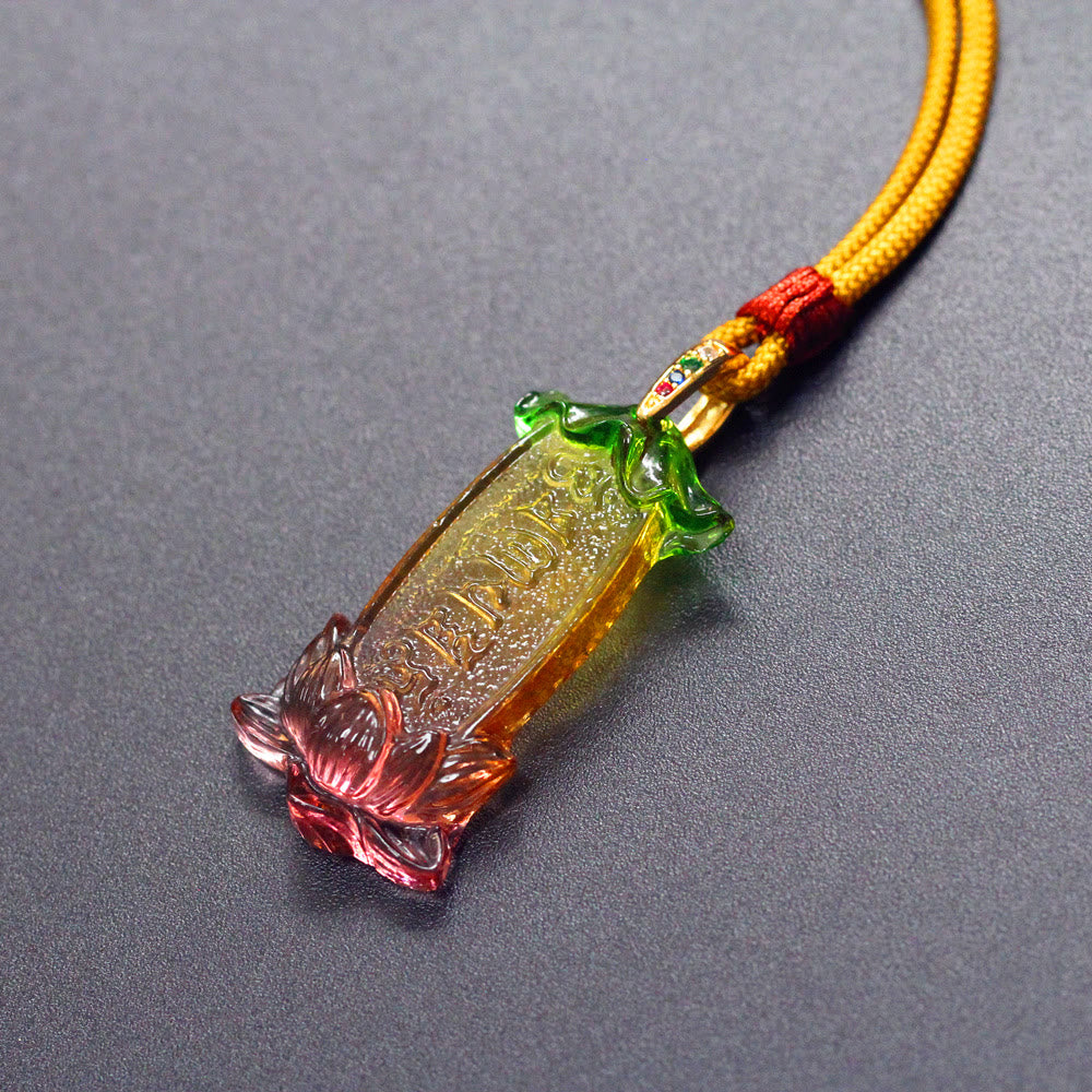 Buddha Stones Boeddha Liuli Lotus zes karakter Om Mani Padme Hum vrede Ketting - image 1