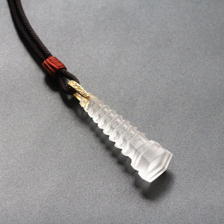 Buddha Stones Ketting van de oude pagode van Liuli - Wit ( Lengte van de Ketting : 45 cm) - image 6
