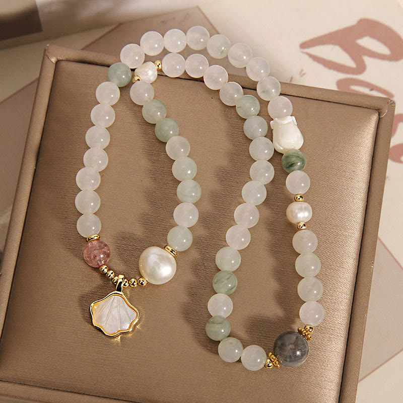 Buddha Stones Dubbellaagse Armband van jadeschelp - image 6