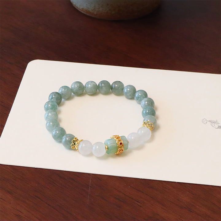 Buddha Stones Enkellaags jade vredesgesp Armband - image 1