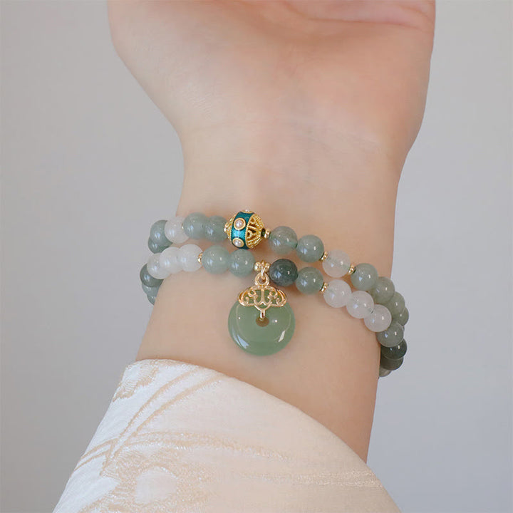Buddha Stones Enkellaags jade vredesgesp Armband - image 10