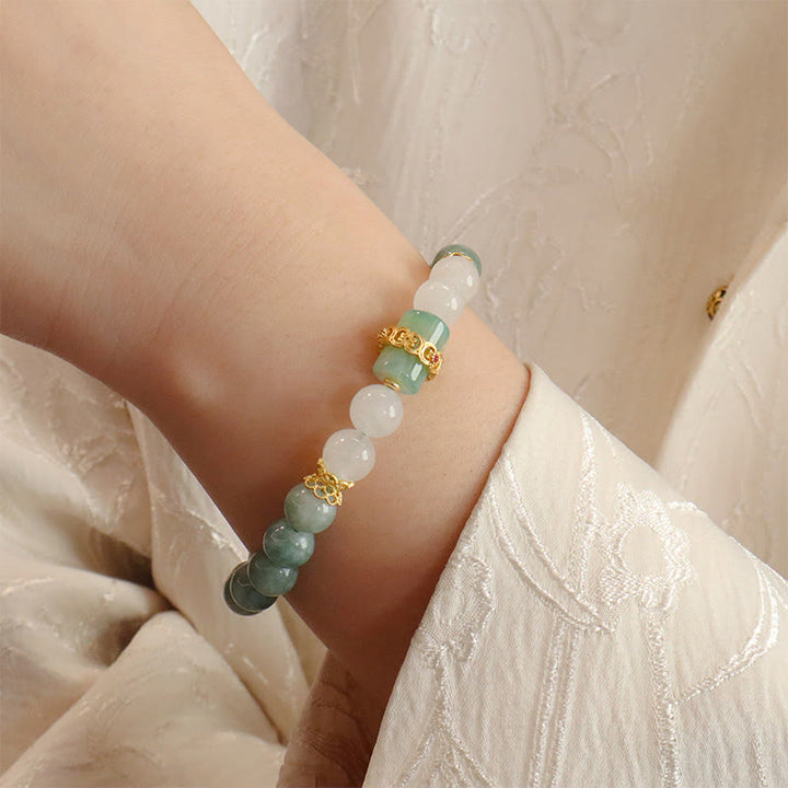 Buddha Stones Enkellaags jade vredesgesp Armband - image 2