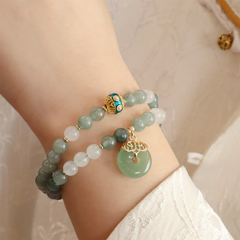 Buddha Stones Enkellaags jade vredesgesp Armband - image 11