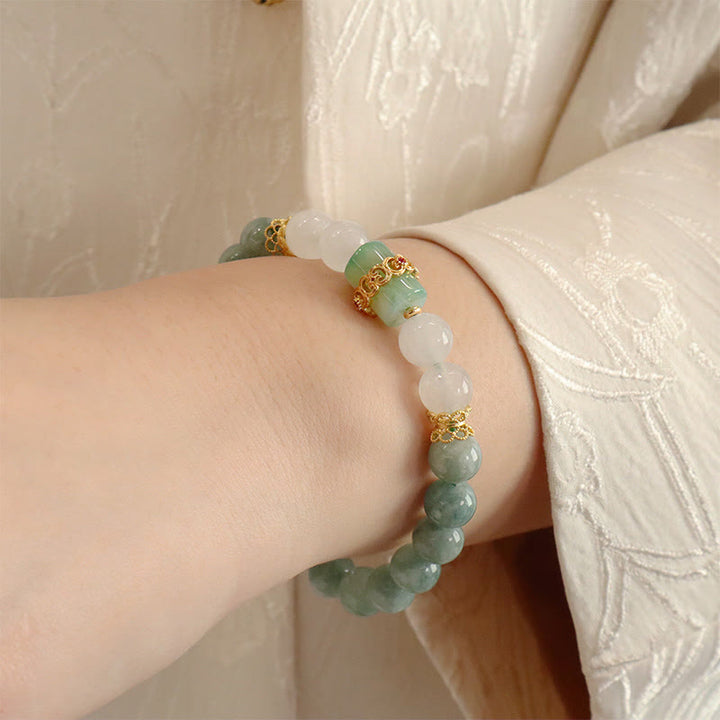 Buddha Stones Enkellaags jade vredesgesp Armband - image 3
