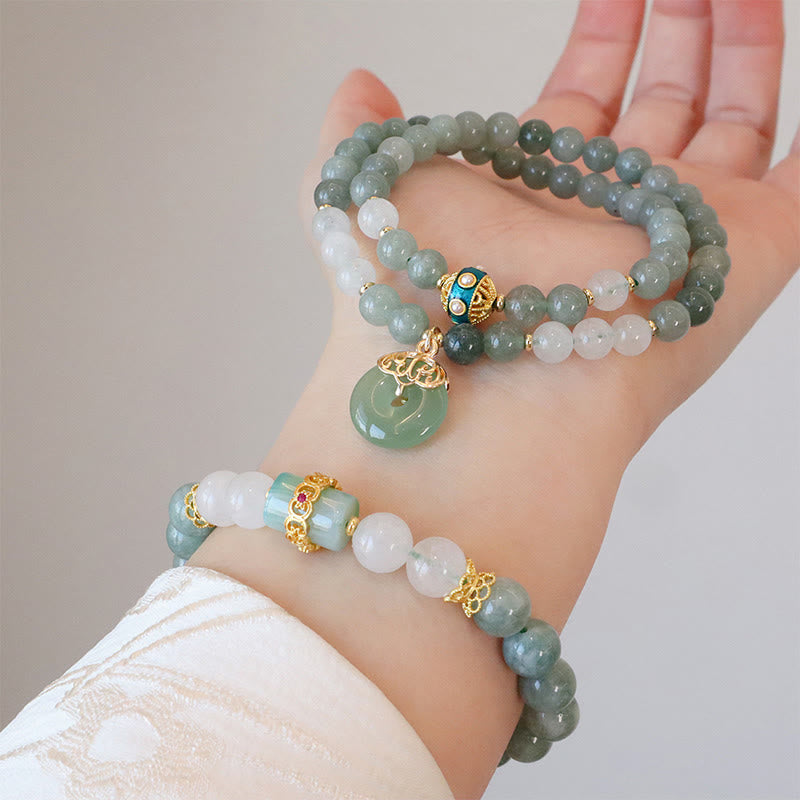 Buddha Stones Enkellaags jade vredesgesp Armband - image 5