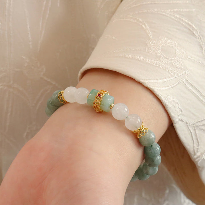 Buddha Stones Enkellaags jade vredesgesp Armband - image 4