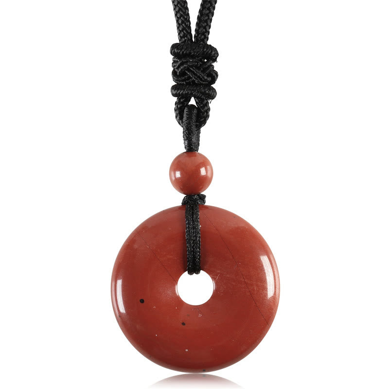 Buddha Stones Geluksmunt hanger met helende kristal edelsteen Ketting - Rode Steen - image 37