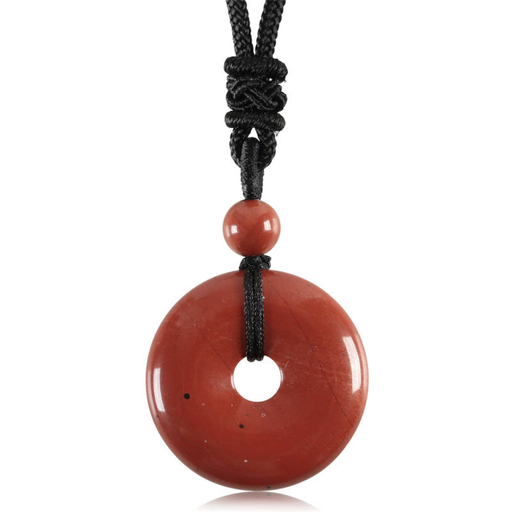 Buddha Stones Geluksmunt hanger met helende kristal edelsteen Ketting - Rode Steen - image 37