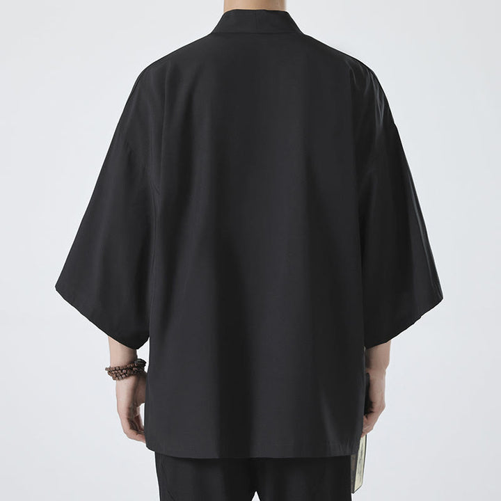 Buddha Stones Effenkleurige open jas/kimono voor heren - image 2