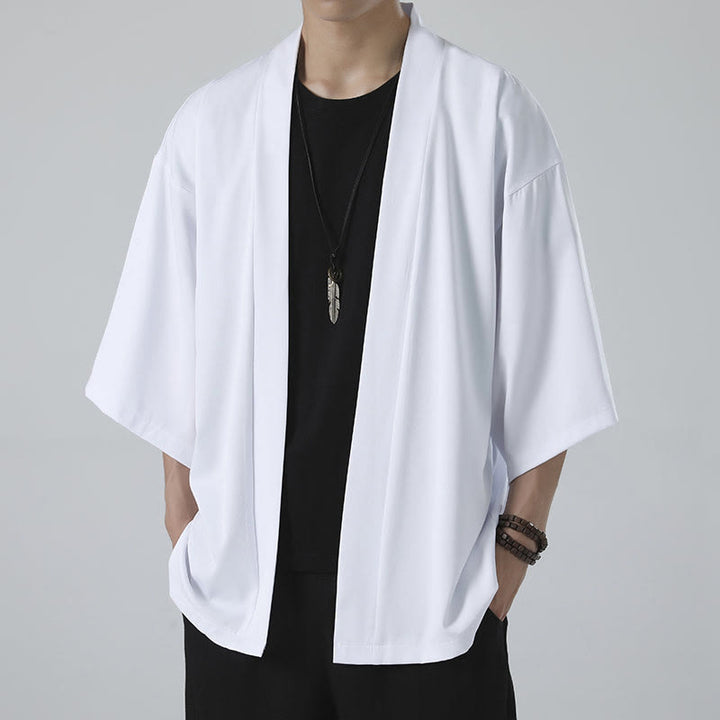 Buddha Stones Effenkleurige open jas/kimono voor heren - image 11