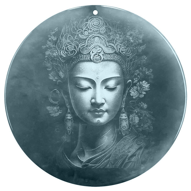 Buddha Stones Kwan Yin Avalokitesvara Jade Overvloed String Ketting Hanger - image 6