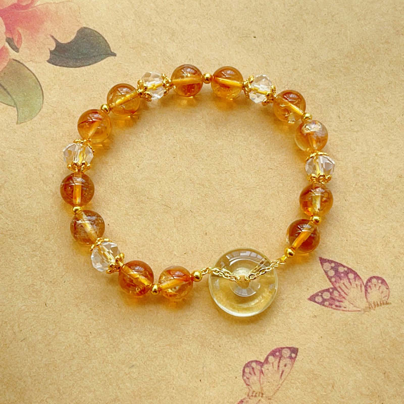 Buddha Stones Vredesgesp citrien kristallen Armband - Citrien (Polsomtrek 14-16 cm) - image 0