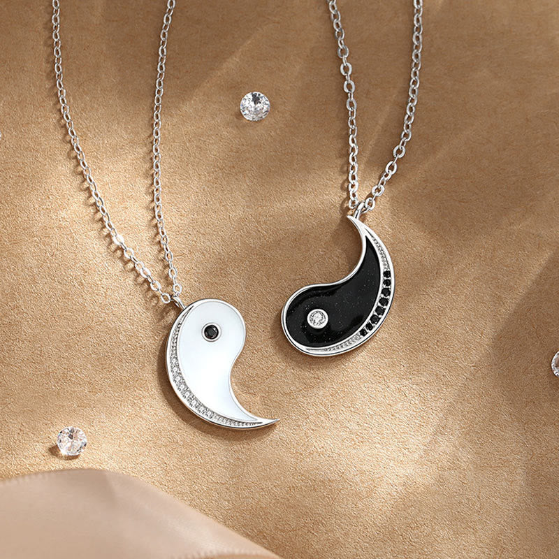 Buddha Stones 925 Sterling Zilveren Yin Yang Symbool Ketting Kettinghanger - image 2
