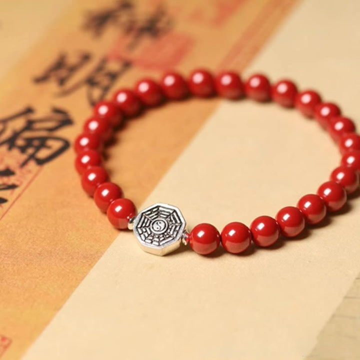 Buddha Stones 925 sterling zilveren Yin Yang Bagua-symbool Cinnabar String Armband - image 15