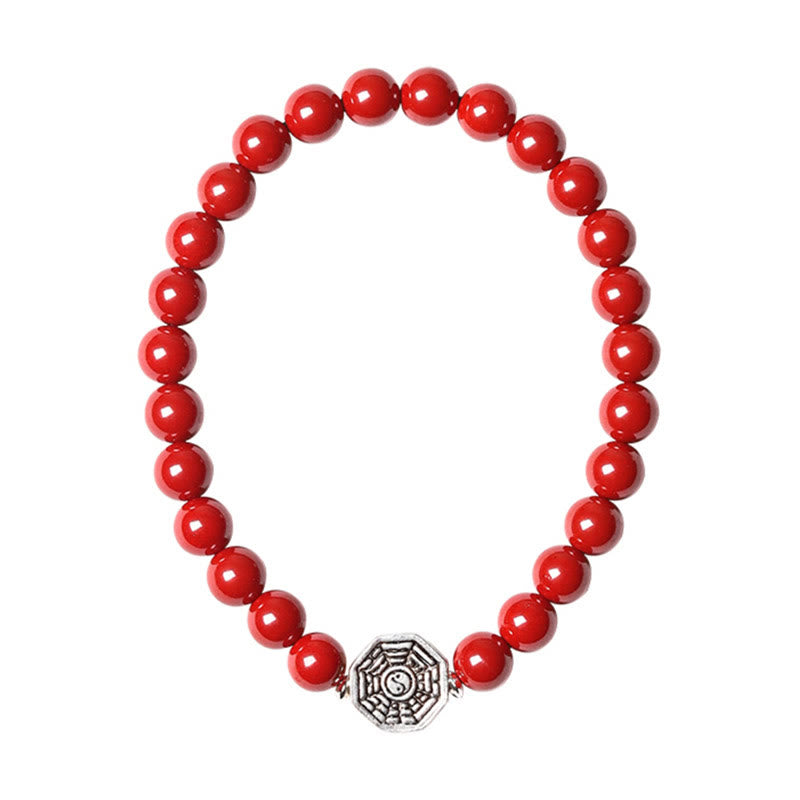 Buddha Stones 925 sterling zilveren Yin Yang Bagua-symbool Cinnabar String Armband - image 22