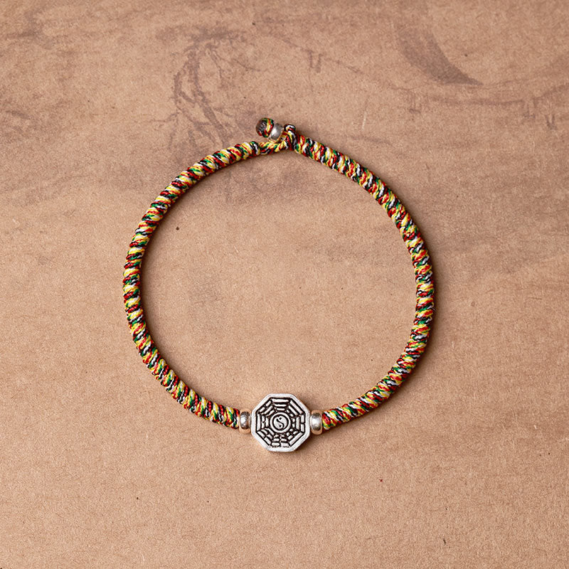Buddha Stones 925 sterling zilveren Yin Yang Bagua-symbool Cinnabar String Armband - Kleurrijk touw - 23 cm - image 13