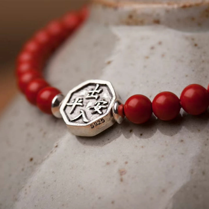 Buddha Stones 925 sterling zilveren Yin Yang Bagua-symbool Cinnabar String Armband - image 19