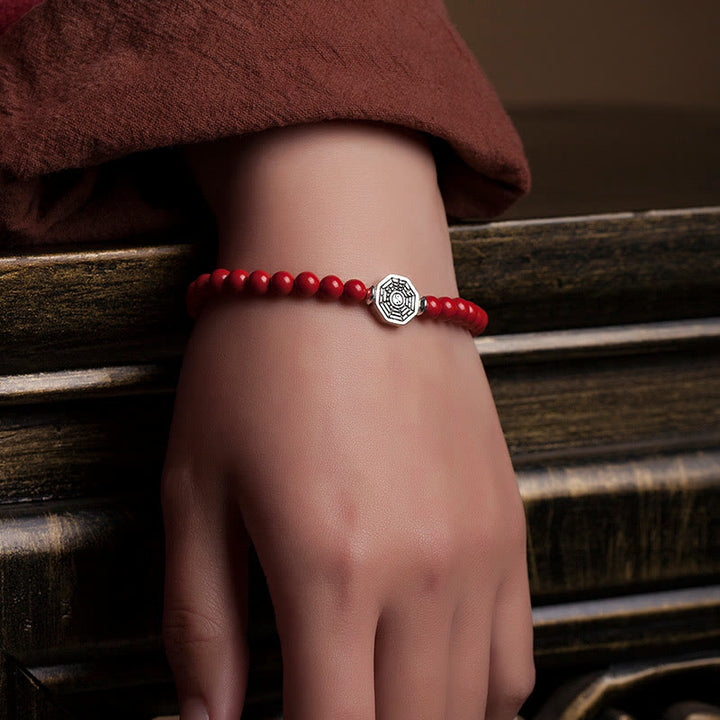 Buddha Stones 925 sterling zilveren Yin Yang Bagua-symbool Cinnabar String Armband - image 17