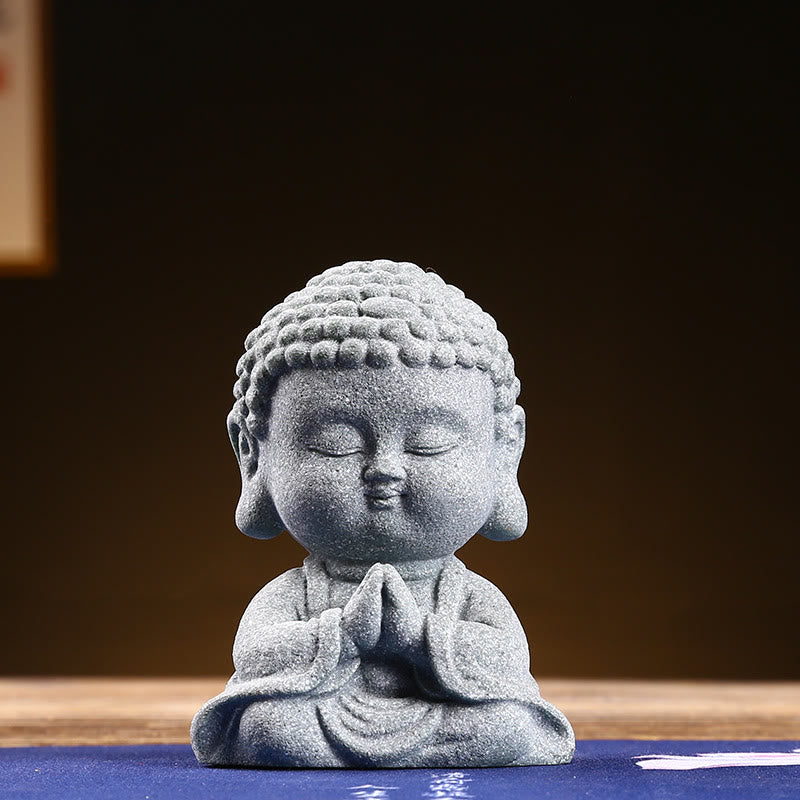 Buddha Stones Meditatie, gebed, Boeddha, mededogen, sereniteit, huisdecoratie - Biddende Boeddha 6,7*4,5*9,5 cm - image 1