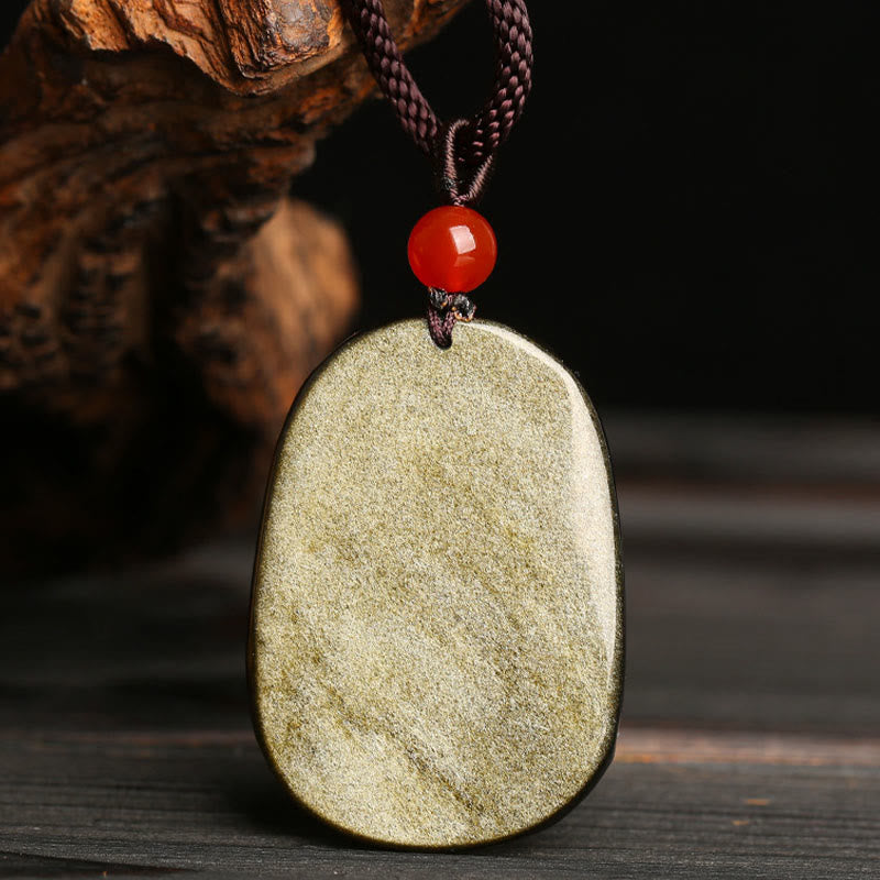 Buddha Stones Gouden Obsidiaan Drakenpatroon Succes Ketting - image 4