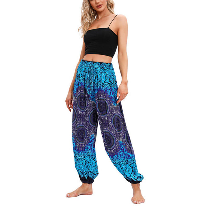 Buddha Stones Casual losse harembroek met kompaspatroon, dames yogabroek - image 9
