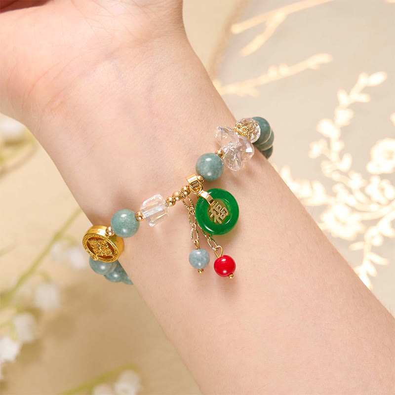 Buddha Stones Aardbeikwarts Jade Fu Karakter Bedeltje Helende Armband - image 10