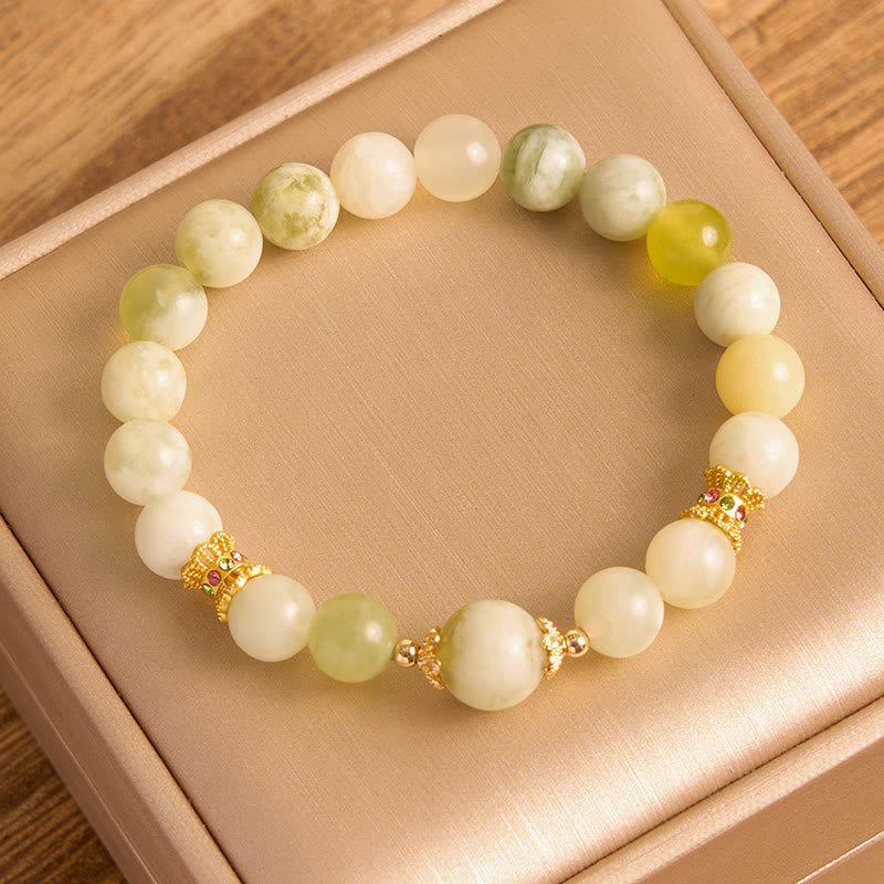 Buddha Stones Groene druivenkleurige jade Armband met overvloed - image 8
