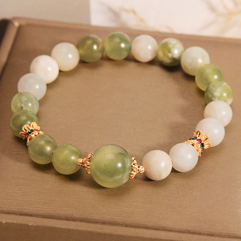 Buddha Stones Groene druivenkleurige jade Armband met overvloed - Jade (Polsomtrek: 14-16 cm) - image 0