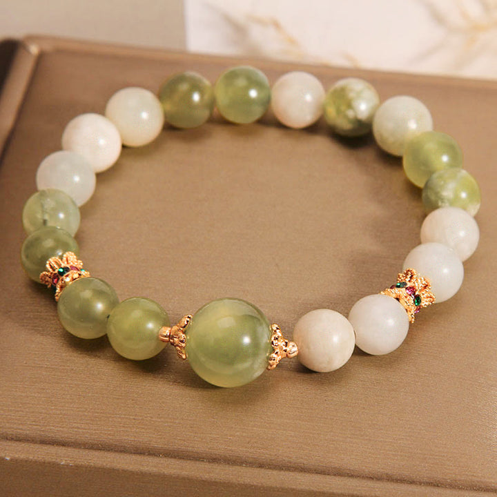 Buddha Stones Groene druivenkleurige jade Armband met overvloed - Jade (Polsomtrek: 14-16 cm) - image 0