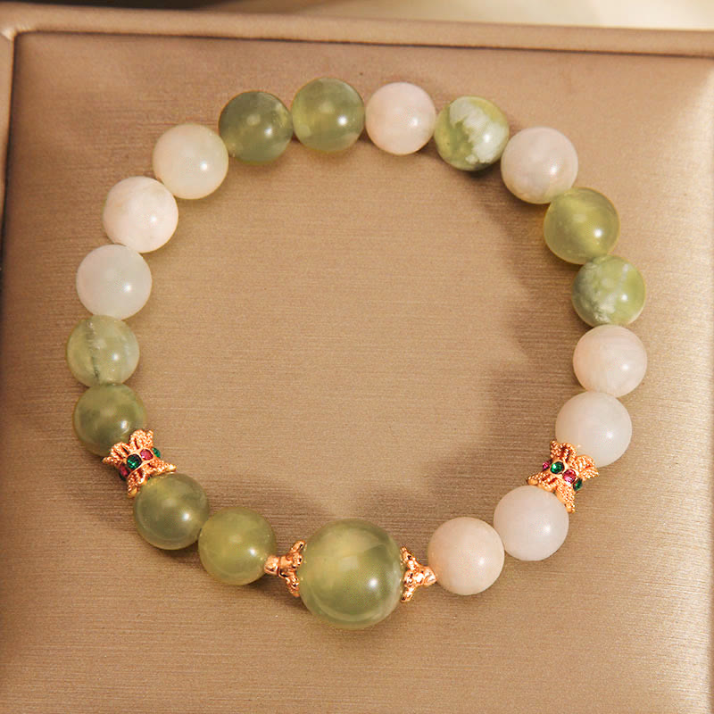 Buddha Stones Groene druivenkleurige jade Armband met overvloed - image 9