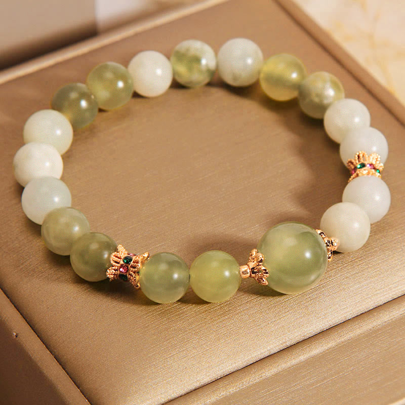 Buddha Stones Groene druivenkleurige jade Armband met overvloed - image 10