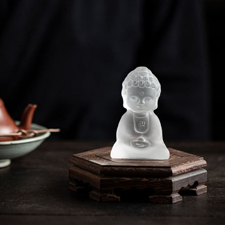 Buddha Stones Mini Tathagata Boeddha Liuli Serenity Bureaudecoratie - Liuli Boeddha 5,3*4*8,5 cm - image 0