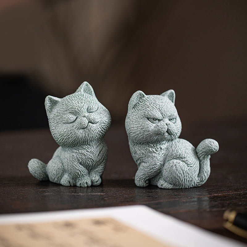 Buddha Stones Klein katje, theepotje, beeldje voor op het bureau als decoratie. - image 12