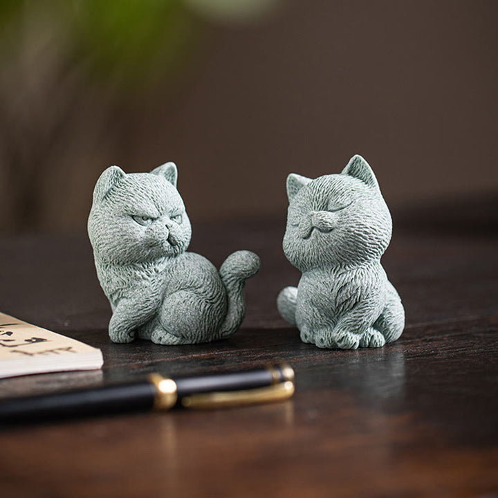 Buddha Stones Klein katje, theepotje, beeldje voor op het bureau als decoratie. - image 17