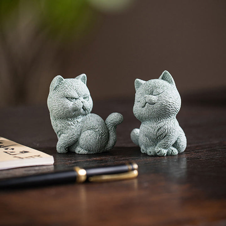 Buddha Stones Klein katje, theepotje, beeldje voor op het bureau als decoratie. - image 13