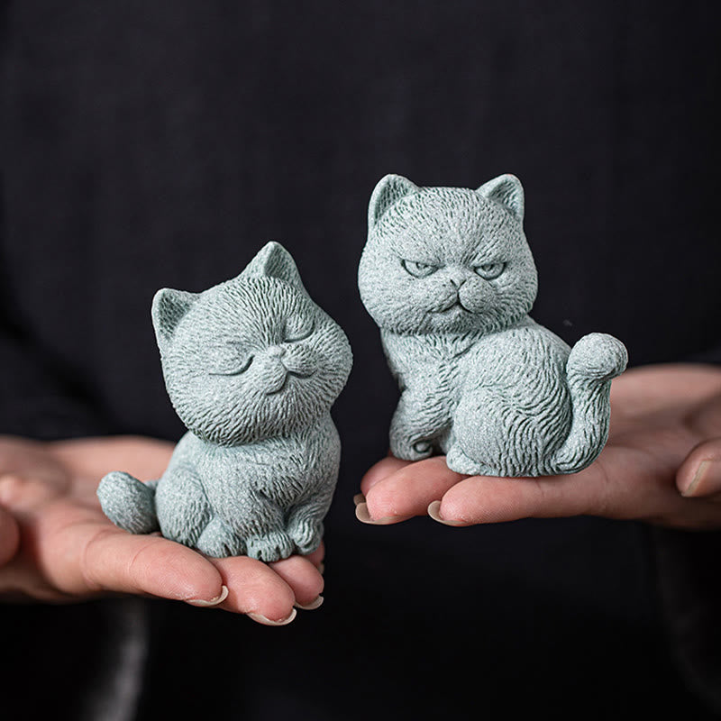 Buddha Stones Klein katje, theepotje, beeldje voor op het bureau als decoratie. - image 10