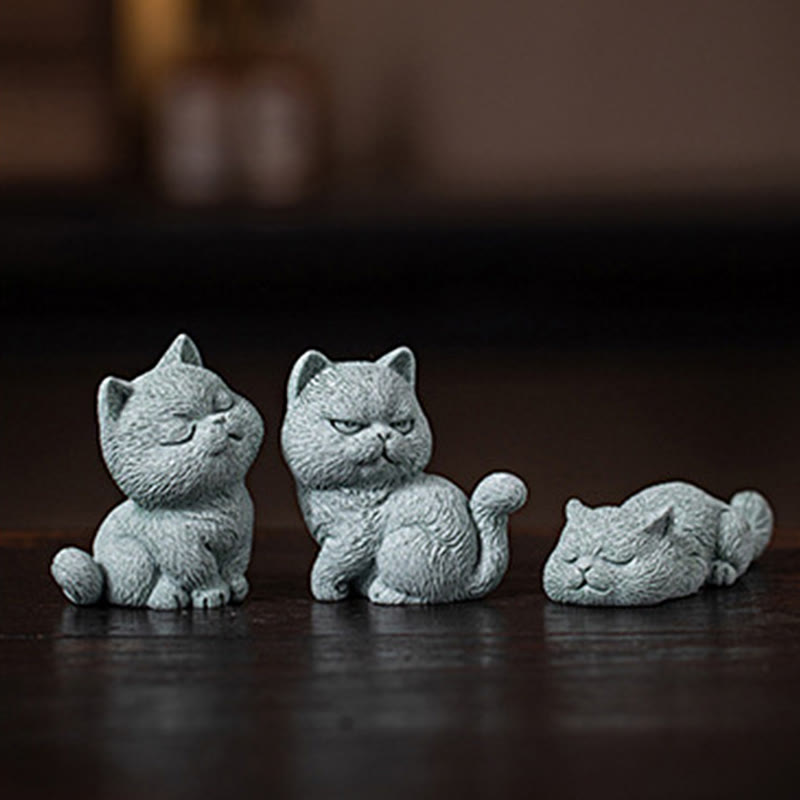 Buddha Stones Klein katje, theepotje, beeldje voor op het bureau als decoratie. - image 1