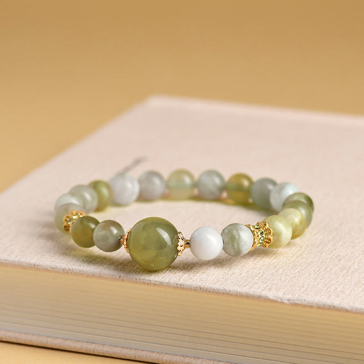 Buddha Stones Groene druivenkleurige jade Armband met overvloed - image 6